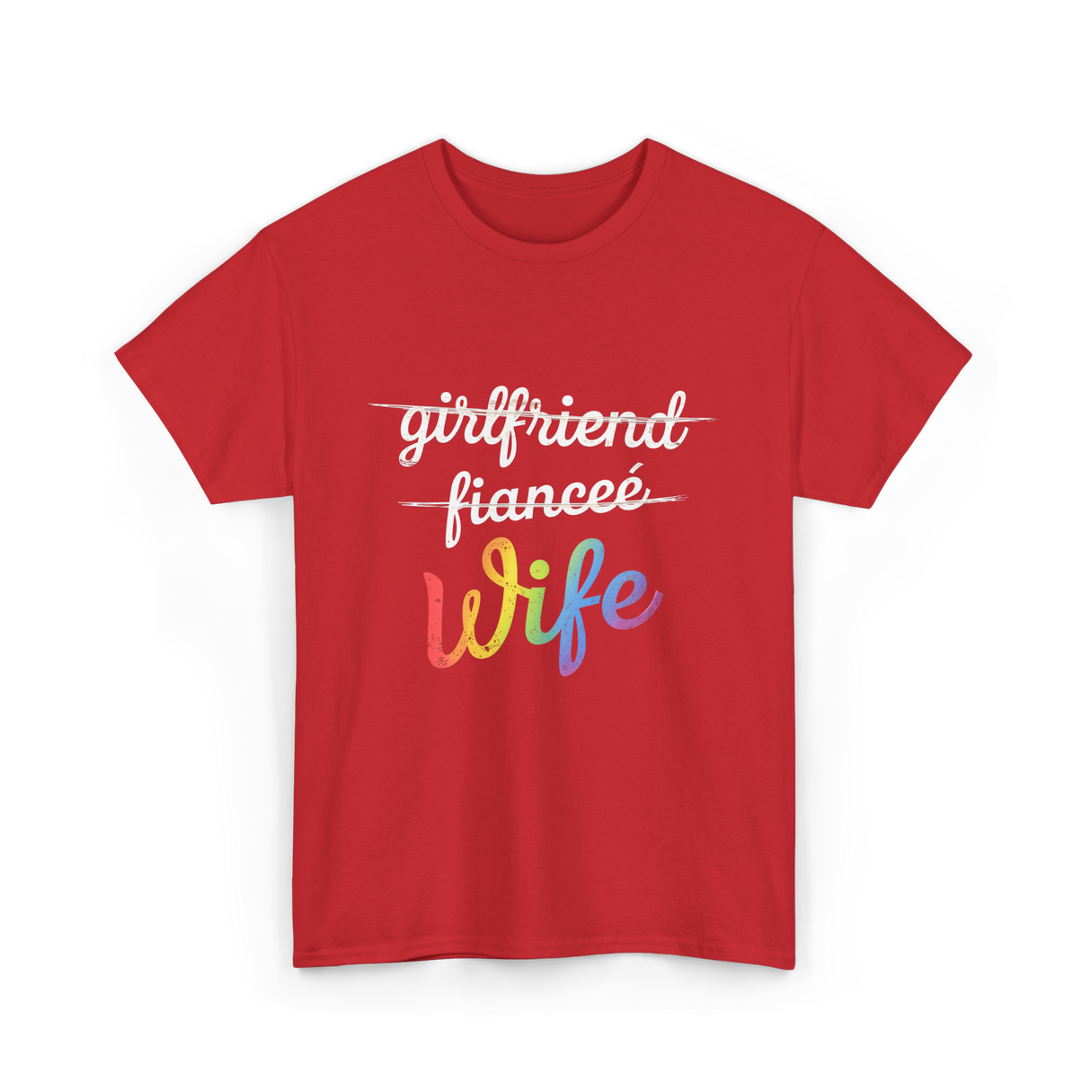 Wife LGBTQ Pride Wedding T-Shirt - Red