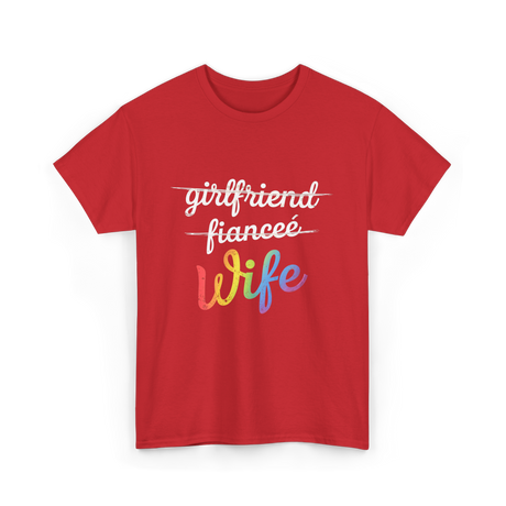 Wife LGBTQ Pride Wedding T-Shirt - Red