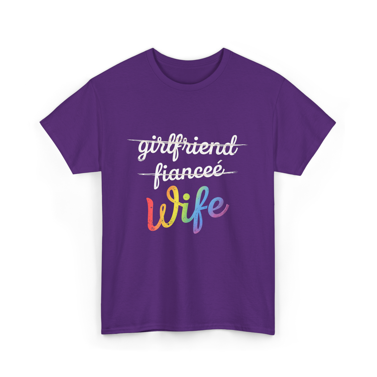 Wife LGBTQ Pride Wedding T-Shirt - Purple