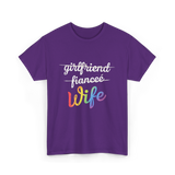 Wife LGBTQ Pride Wedding T-Shirt - Purple