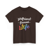 Wife LGBTQ Pride Wedding T-Shirt - Dark Chocolate