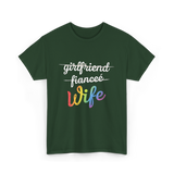 Wife LGBTQ Pride Wedding T-Shirt - Forest Green