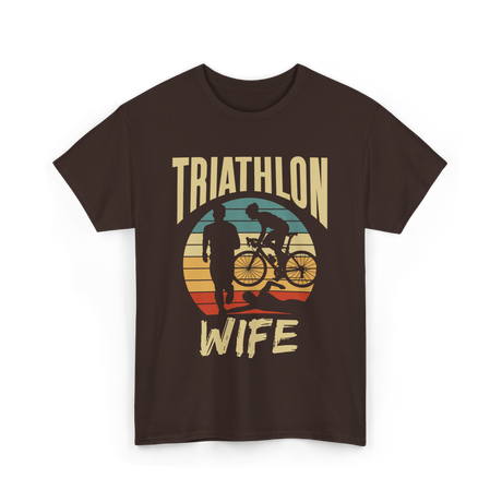 Wife Sport Triathlon Athlete T-Shirt - Dark Chocolate