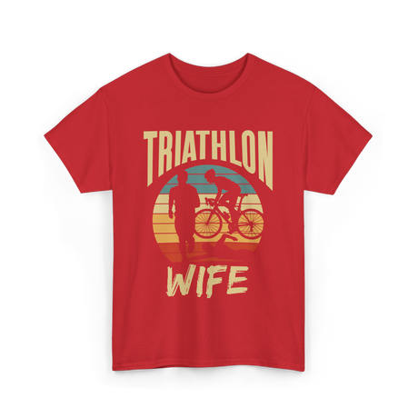 Wife Sport Triathlon Athlete T-Shirt - Red