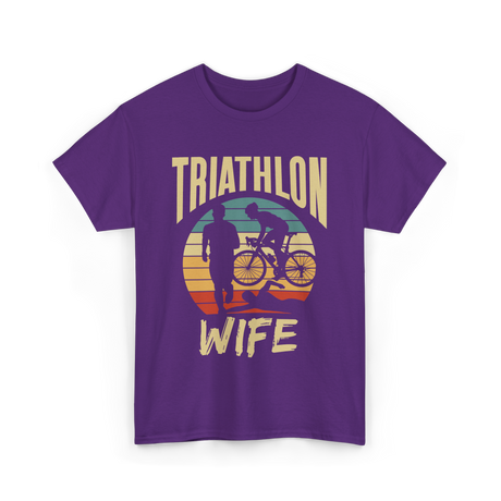 Wife Sport Triathlon Athlete T-Shirt - Purple