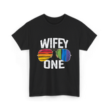 Wifey One Pride Couple T-Shirt - Black