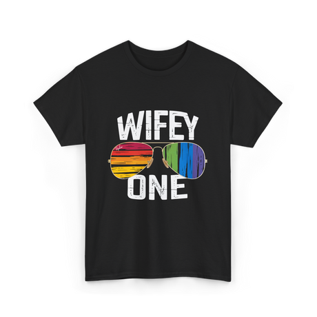 Wifey One Pride Couple T-Shirt - Black