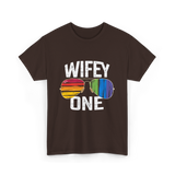 Wifey One Pride Couple T-Shirt - Dark Chocolate