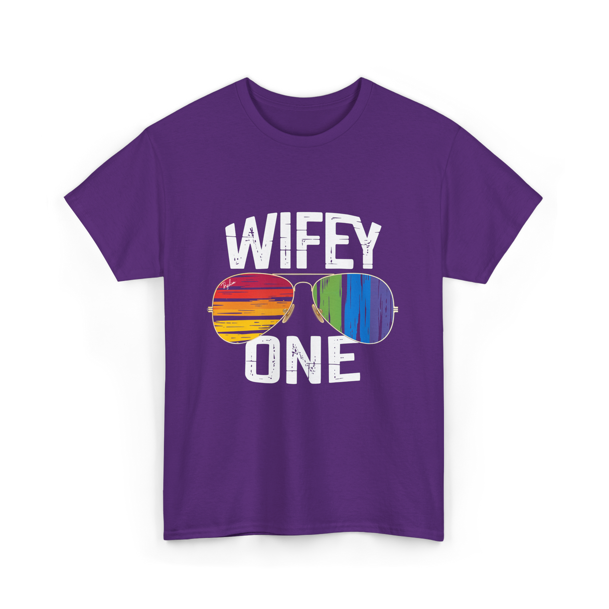 Wifey One Pride Couple T-Shirt - Purple