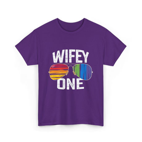 Wifey One Pride Couple T-Shirt - Purple