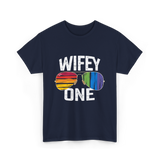 Wifey One Pride Couple T-Shirt - Navy