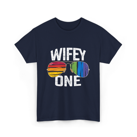 Wifey One Pride Couple T-Shirt - Navy