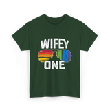 Wifey One Pride Couple T-Shirt - Forest Green