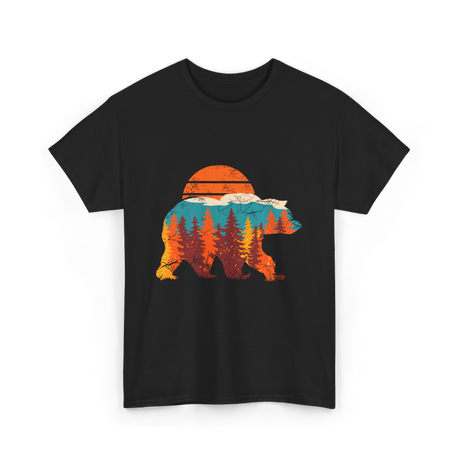 Wild Bear Sunset Nature T-Shirt - Black