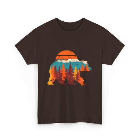 Wild Bear Sunset Nature T-Shirt - Dark Chocolate