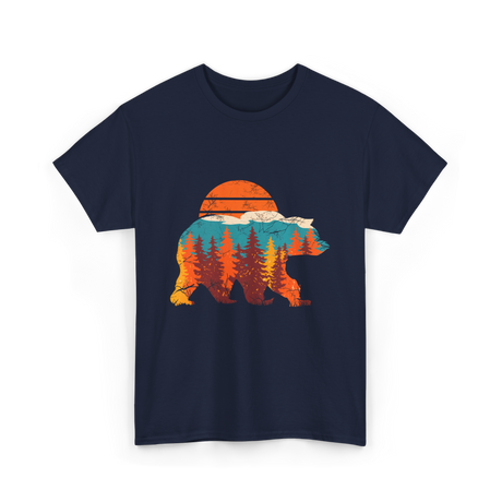 Wild Bear Sunset Nature T-Shirt - Navy