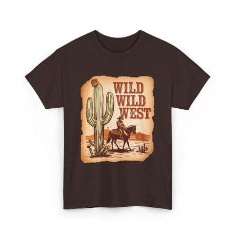 Wild Wild West Western Cowboy T-Shirt - Dark Chocolate