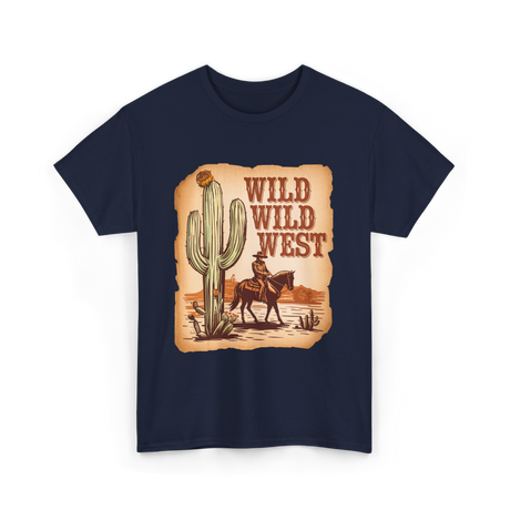 Wild Wild West Western Cowboy T-Shirt - Navy