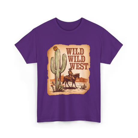 Wild Wild West Western Cowboy T-Shirt - Purple