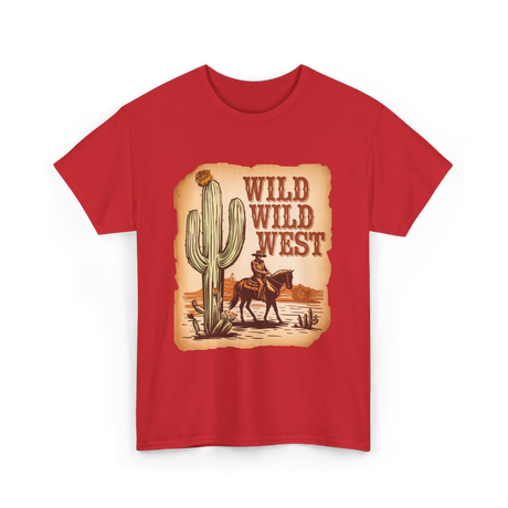 Wild Wild West Western Cowboy T-Shirt - Red