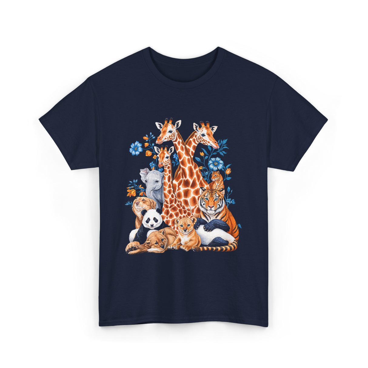 Wildlife Animals Safari T-Shirt - Navy