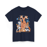 Wildlife Animals Safari T-Shirt - Navy