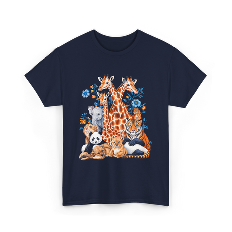 Wildlife Animals Safari T-Shirt - Navy