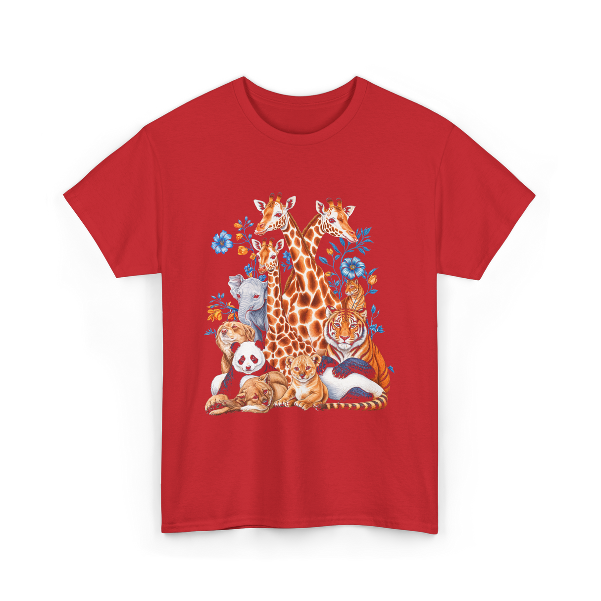 Wildlife Animals Safari T-Shirt - Red