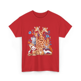 Wildlife Animals Safari T-Shirt - Red