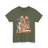 Wildlife Animals Safari T-Shirt - Military Green