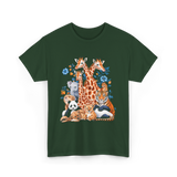 Wildlife Animals Safari T-Shirt - Forest Green