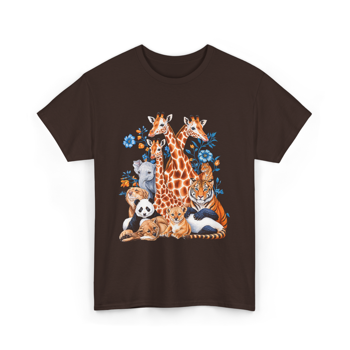 Wildlife Animals Safari T-Shirt - Dark Chocolate