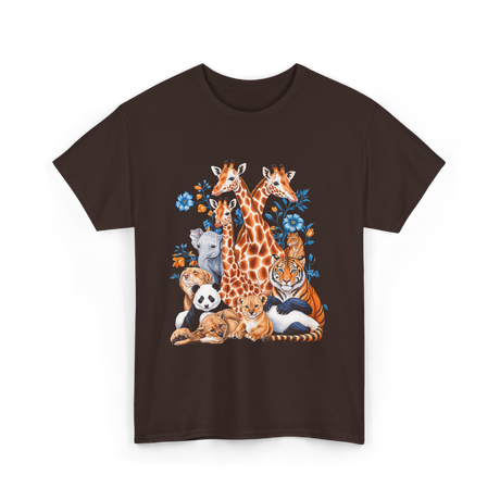 Wildlife Animals Safari T-Shirt - Dark Chocolate