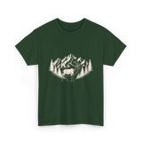 Wildlife Mountains Nature Deer T-Shirt - Forest Green