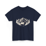 Wildlife Mountains Nature Deer T-Shirt - Navy