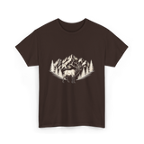 Wildlife Mountains Nature Deer T-Shirt - Dark Chocolate