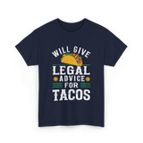 Will Give Legal Advice Taco T-Shirt - Navy