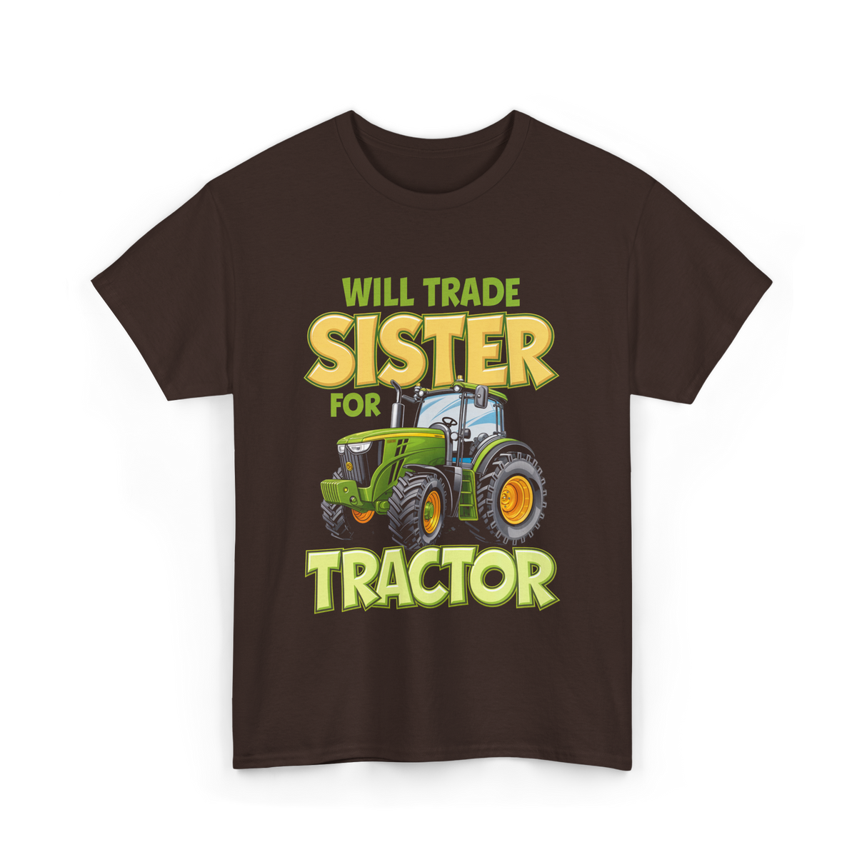 Will Trade Sister Tractor T-Shirt - Dark Chocolate