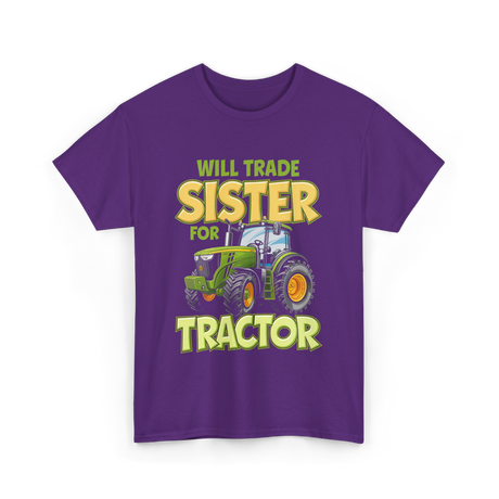 Will Trade Sister Tractor T-Shirt - Purple