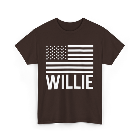 Willie Personalized Name Usa T-Shirt - Dark Chocolate