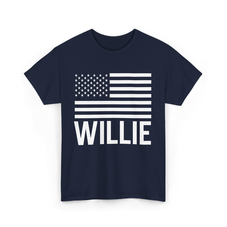 Willie Personalized Name Usa T-Shirt - Navy