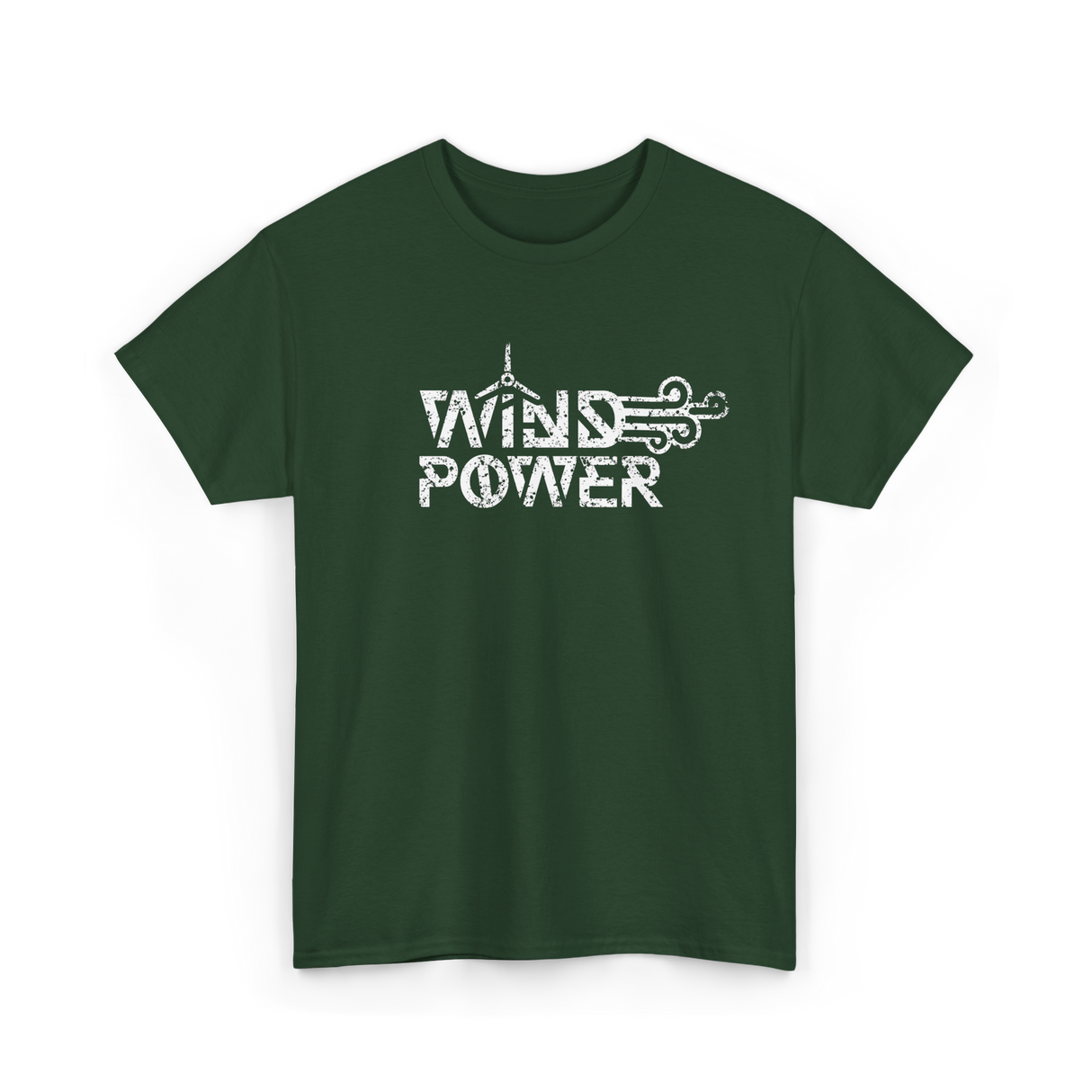 Wind Power Energy Renewables T-Shirt - Forest Green