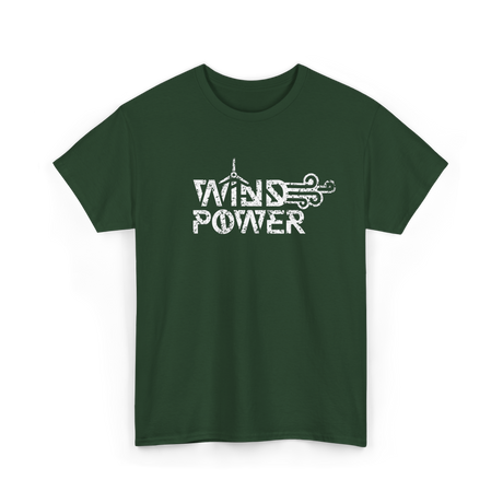 Wind Power Energy Renewables T-Shirt - Forest Green