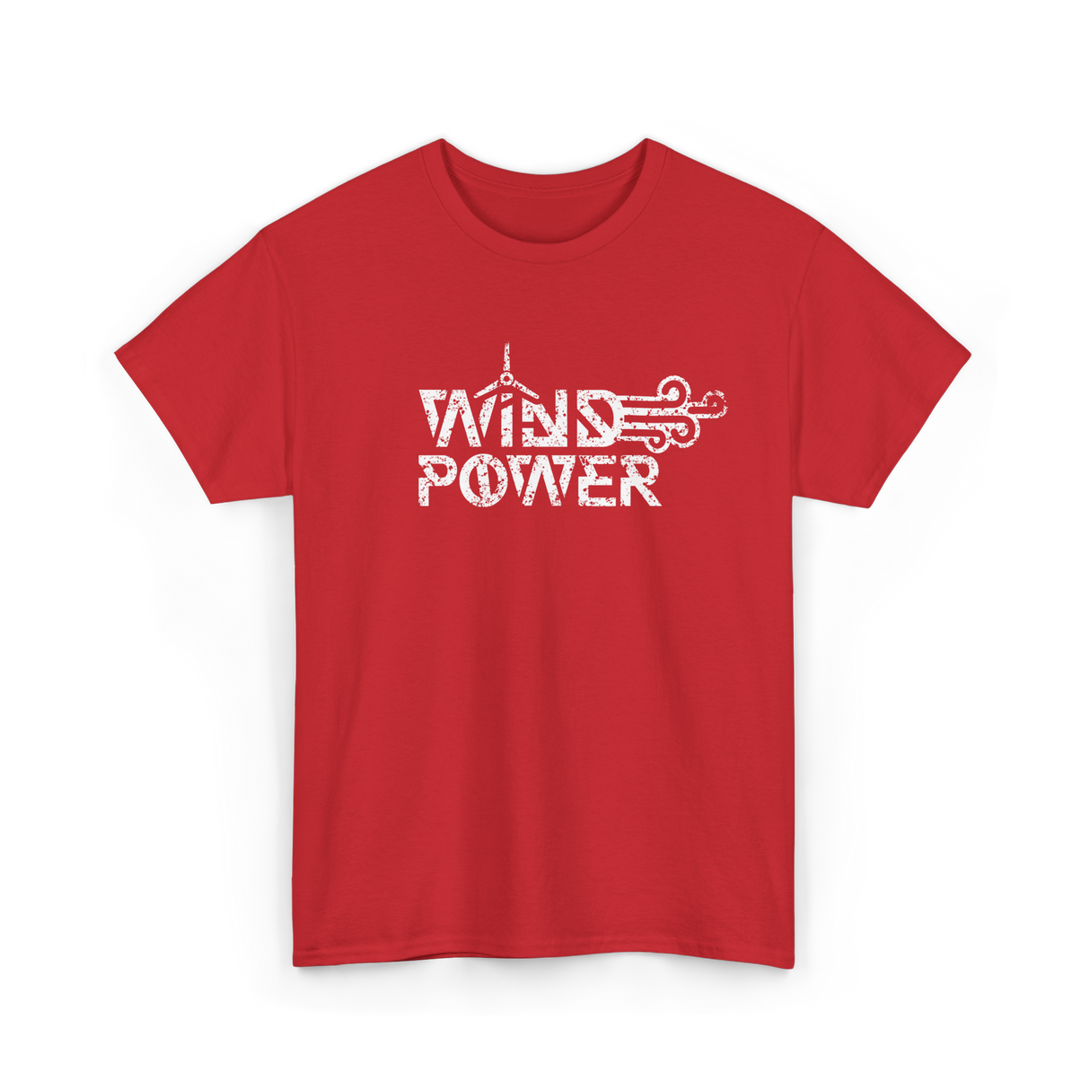 Wind Power Energy Renewables T-Shirt - Red