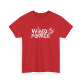 Wind Power Energy Renewables T-Shirt - Red