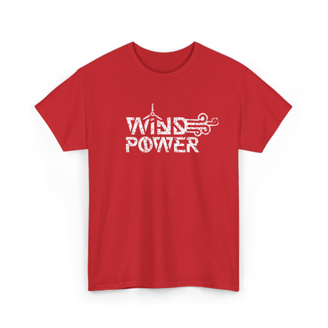 Wind Power Energy Renewables T-Shirt - Red