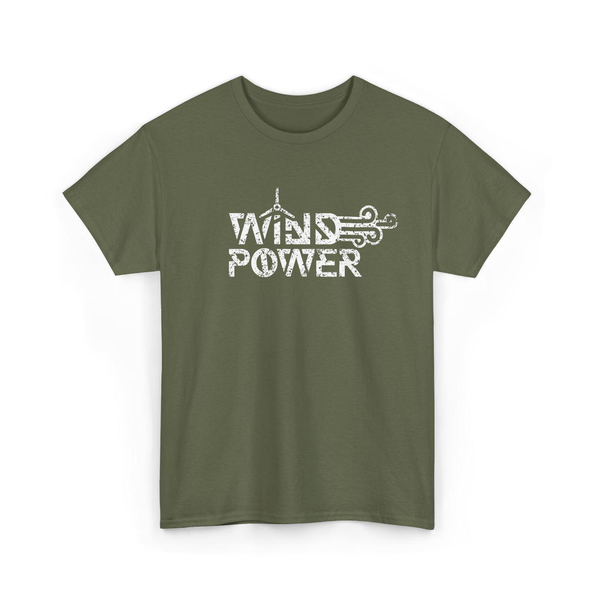 Wind Power Energy Renewables T-Shirt - Military Green