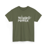 Wind Power Energy Renewables T-Shirt - Military Green