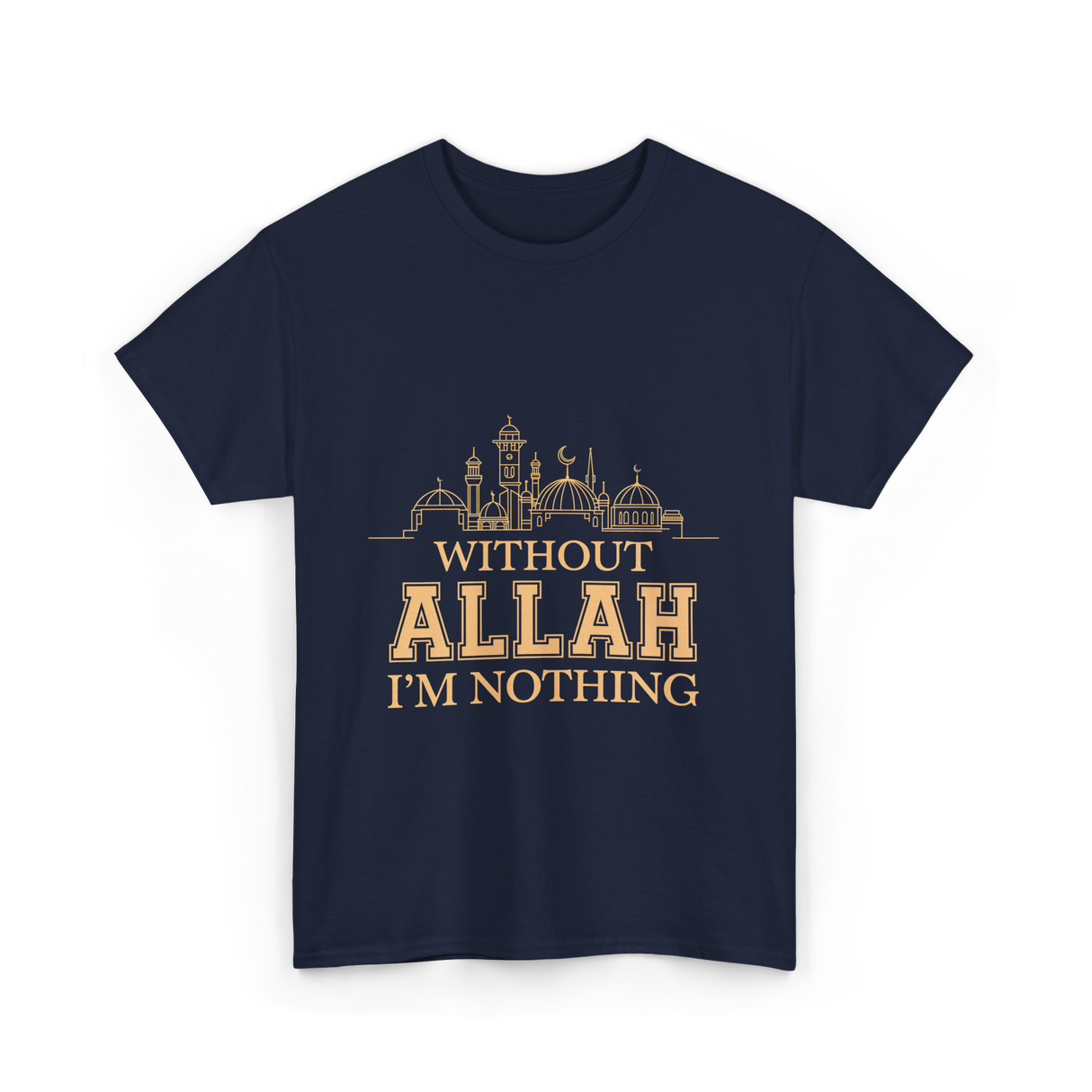 Without Allah I'm Nothing Islamic T-Shirt - Navy