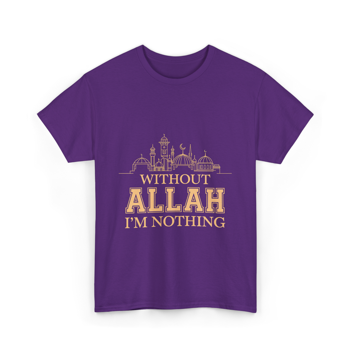 Without Allah I'm Nothing Islamic T-Shirt - Purple